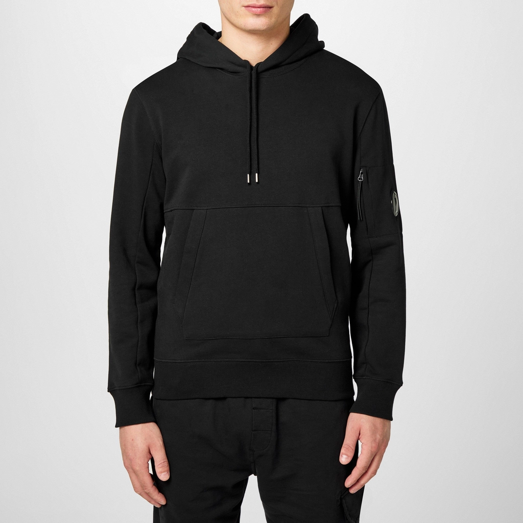 CP Company Diagonal Raised Fleece Hoodie - Black 999
